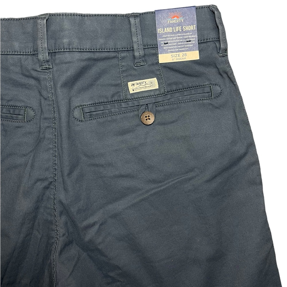 Faherty Shorts Island Life 8" Organic Cotton Chino Golf Blue Mens Size 28 NEW - Picture 10 of 15